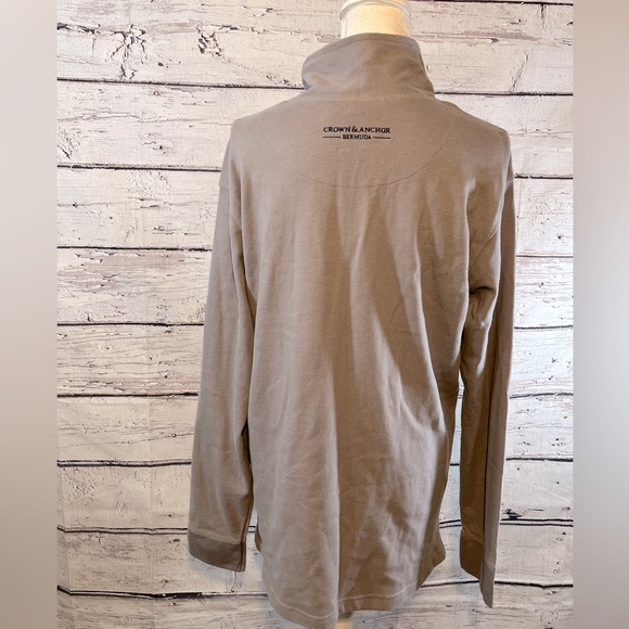 CROWN & ANCHOR 1/4 Zip Sweatshirt Lightweight Gray-Large - Picture 3 of 4